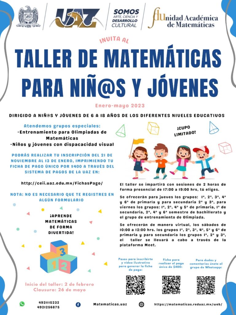 Taller de niños Enero - Mayo 2023